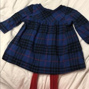 Flannel Hanna Anderson dress with tights